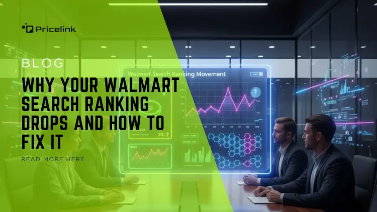 people discussing Analytics dashboard showing Walmart search ranking movement with a highlighted listing rising